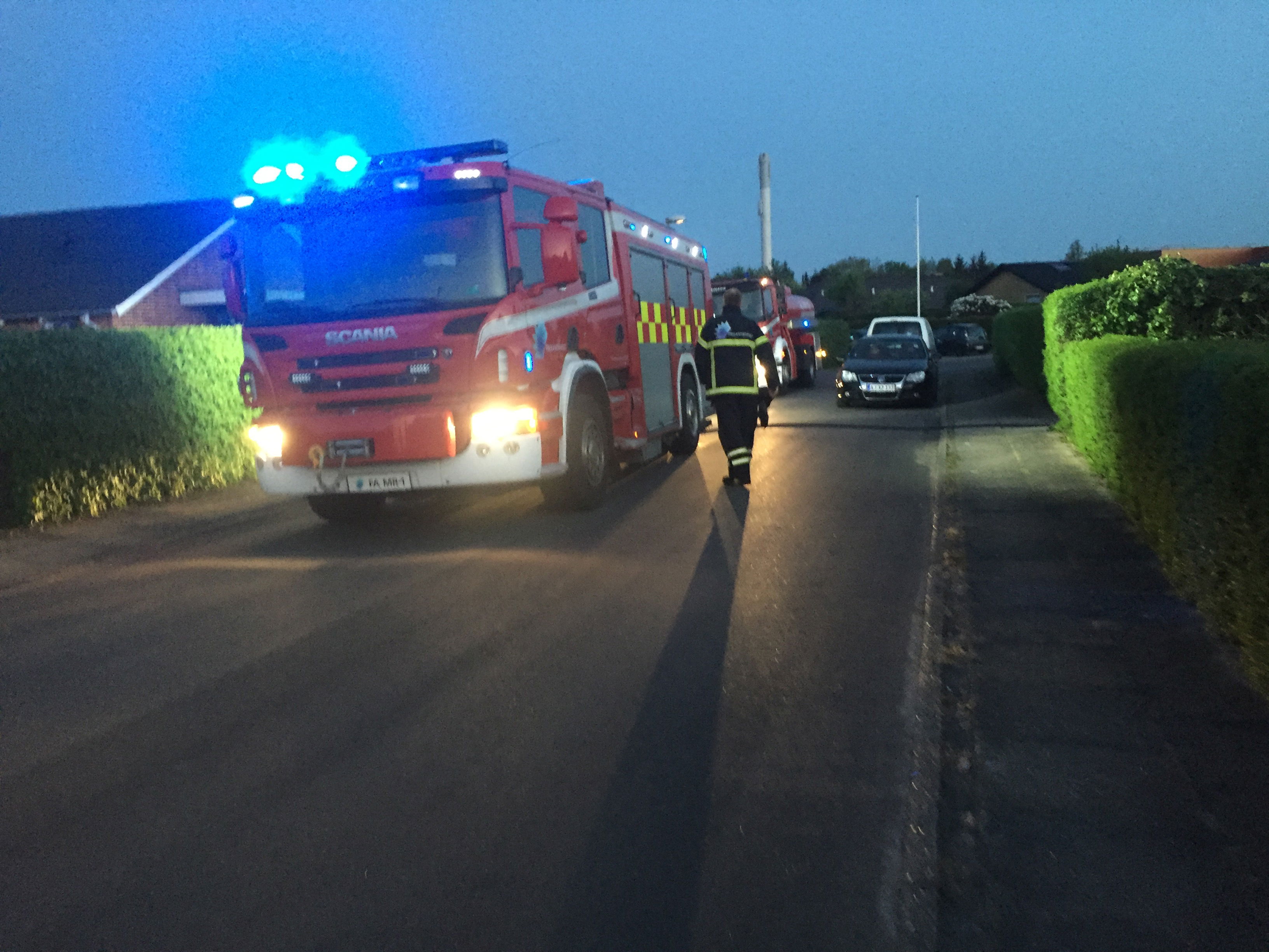 Ild i skur på Mylius-Erichsens vej